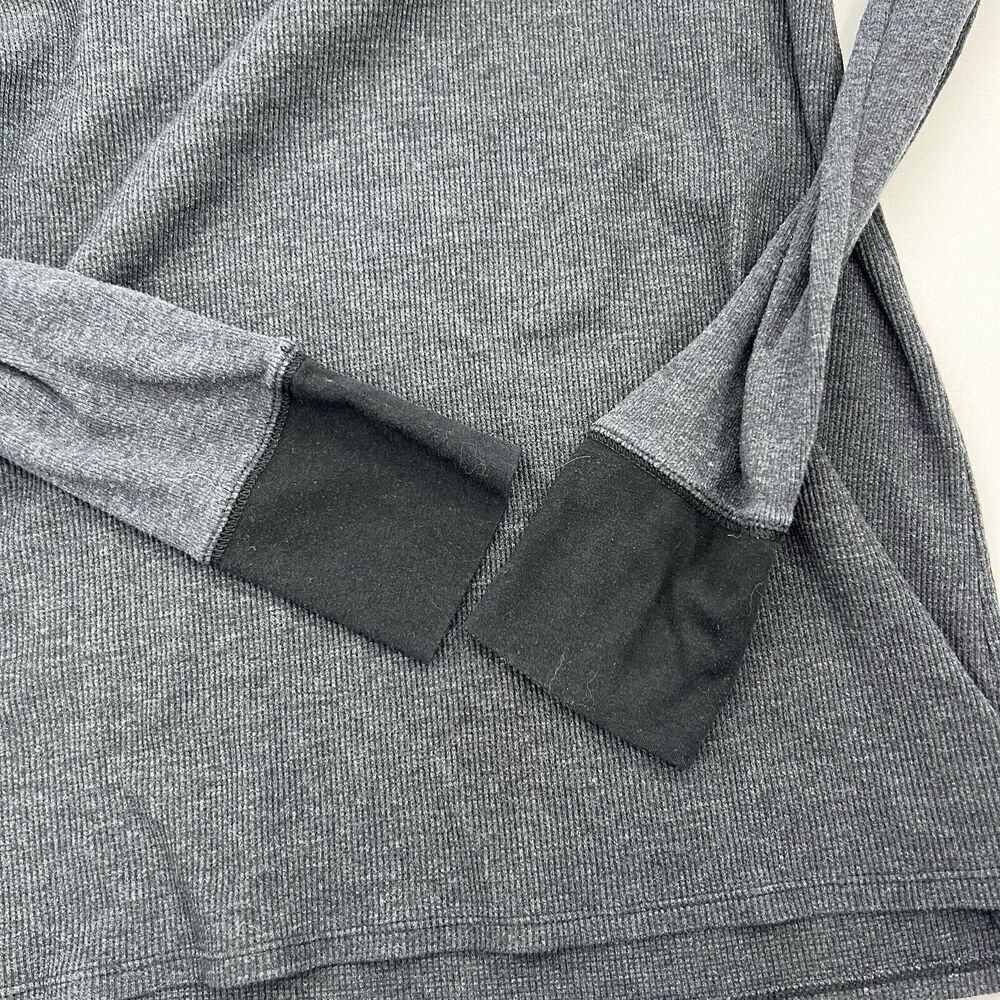 Eddie Bauer Thermal Cowl Neck Shirt Womens Large Gray Long Sleeve Waffle Knit - Picture 4 of 10